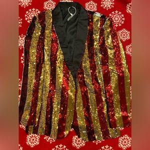 Color-Shifting Red/Gold to Black/White Dinner/Party/Holiday/New Year’s Jacket